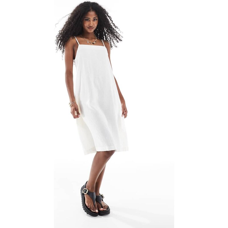 JJXX linen blend mini dress in cream-White 105754409