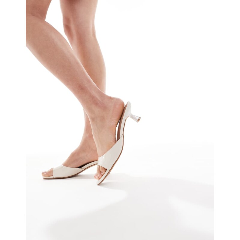 New Look kitten heel mule in off white