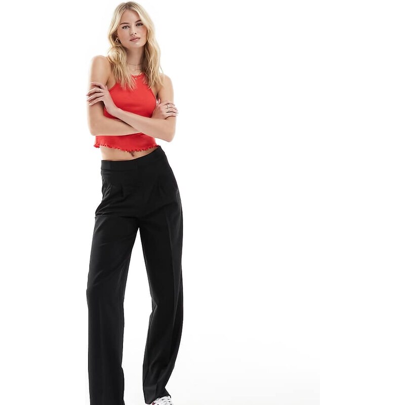 ASOS DESIGN Tall tailored tapered trousers in black 107519116