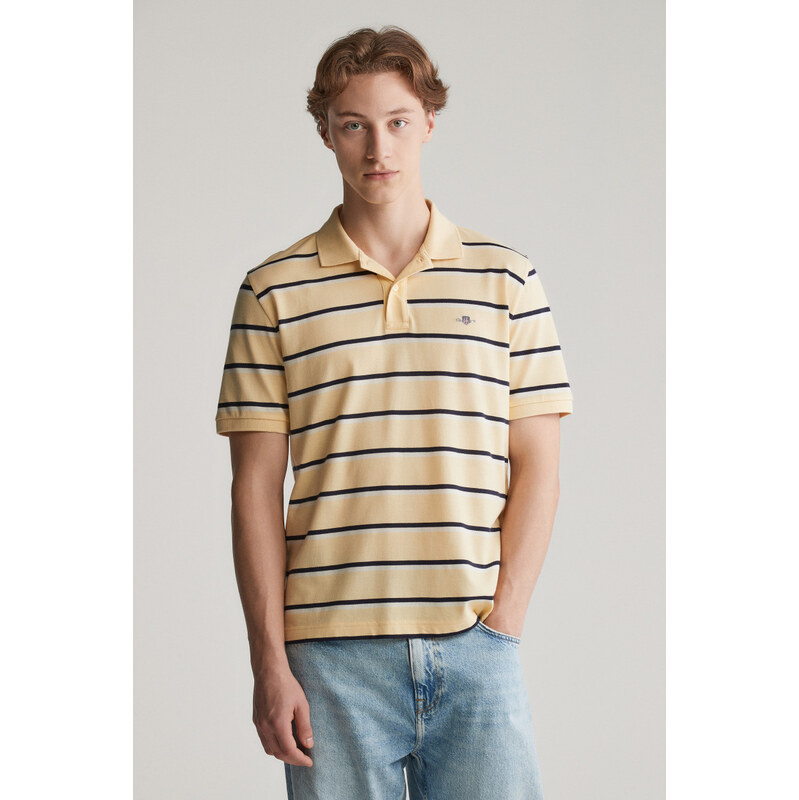 POLOKOŠILE GANT STRIPED SS POLO DUSTY LIGHT YELLOW