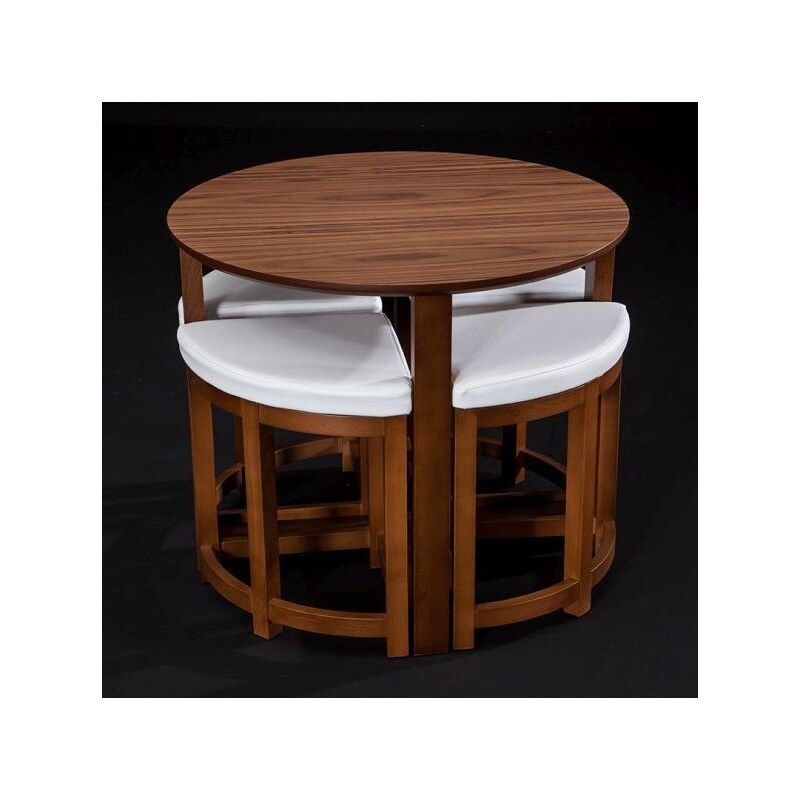 Sephaci Furniture Stůl Oval Walnut se židlemi
