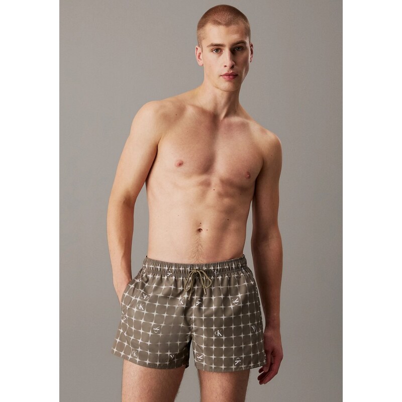 Pánské plavky Calvin Klein KM0KM01172 Olivová