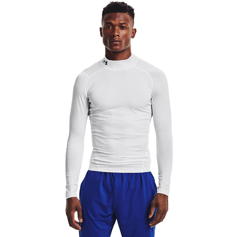 Tričko Under Armour Hg Armour Comp Mock LS White/ Black XXL