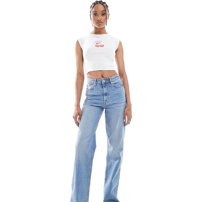 ASOS Tall ASOS DESIGN Tall comfort stretch straight leg jeans in light 115510096