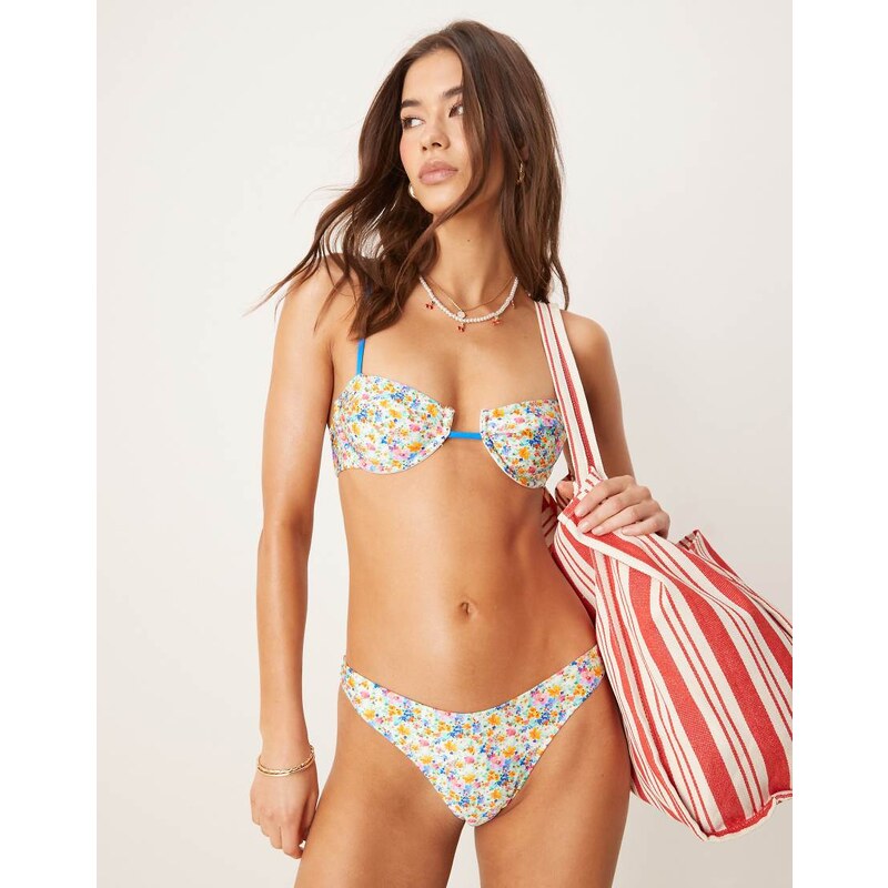 Bright Swimwear Bright Swim lola botanica high leg bikini bottom in 105785919