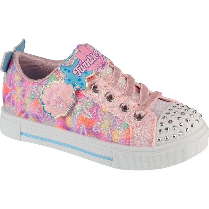 Růžové svítící dětské tenisky Skechers Twinkle Sparks -