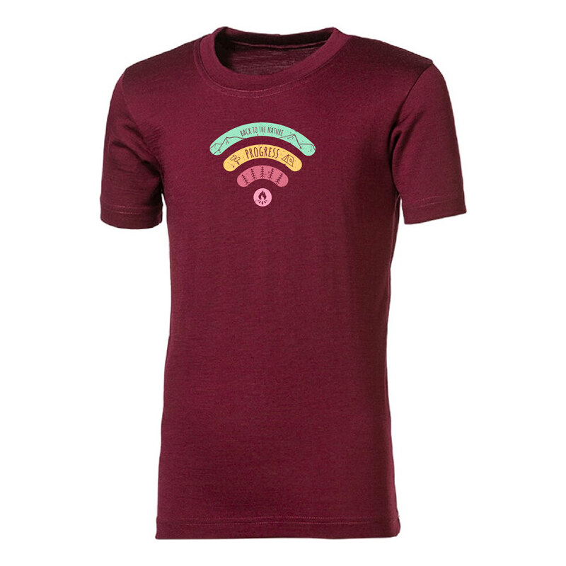 Dětské merino triko PROGRESS Bram Signal fialové