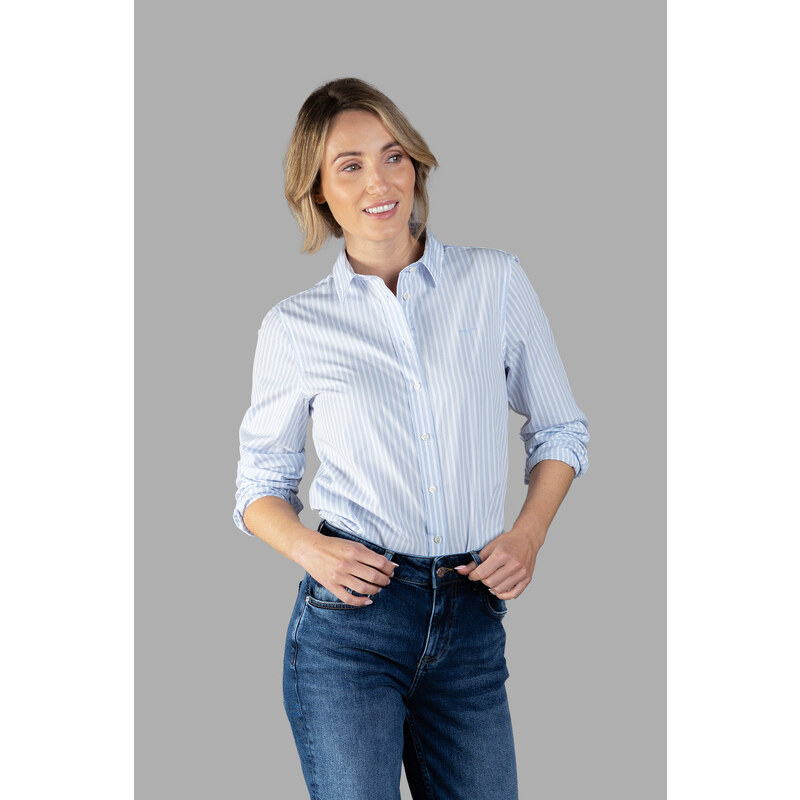KOŠILE GANT REG POPLIN STRIPED SHIRT LIGHT BLUE