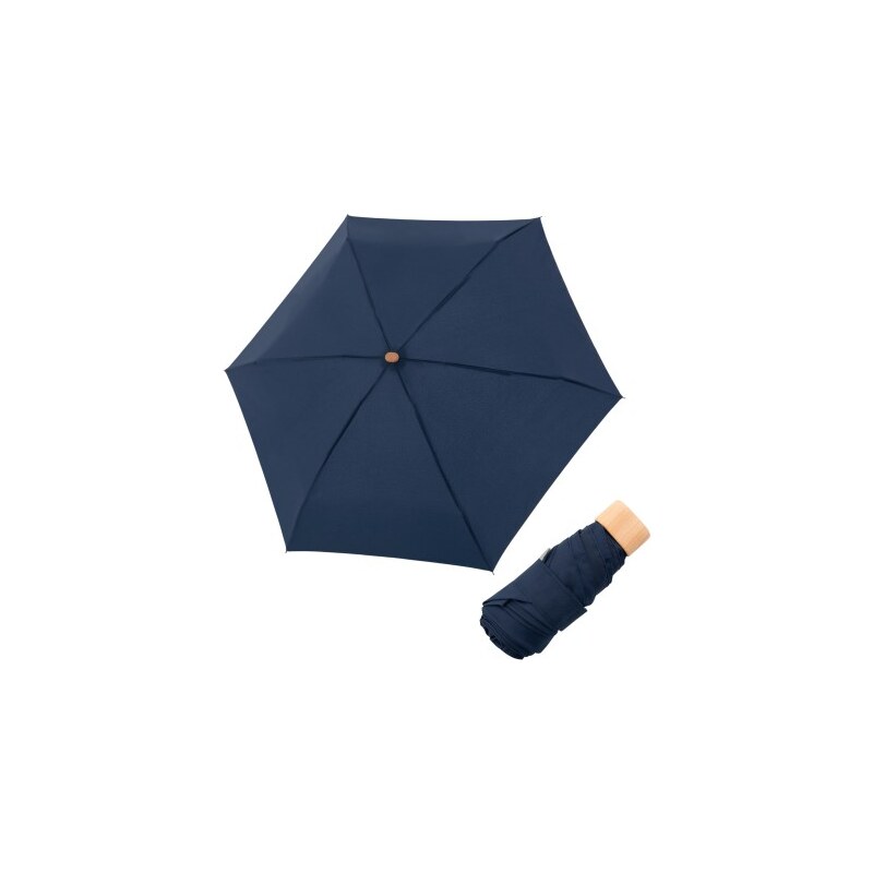 Doppler Nature Mini Cork deep navy FSC - EKO deštník