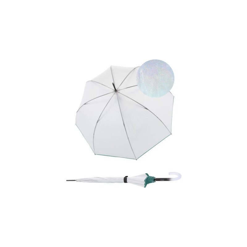 Knirps Knirps C.760 Stick Transparent Stardust Agave - průhledný
