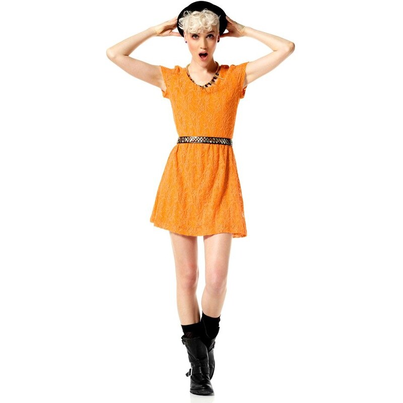 Krajkové šaty Material Girl 34 oranžová Ano