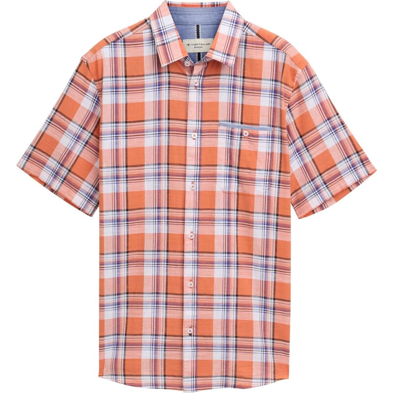 TOM TAILOR Košile marine modrá / oranžová / černá / bílá