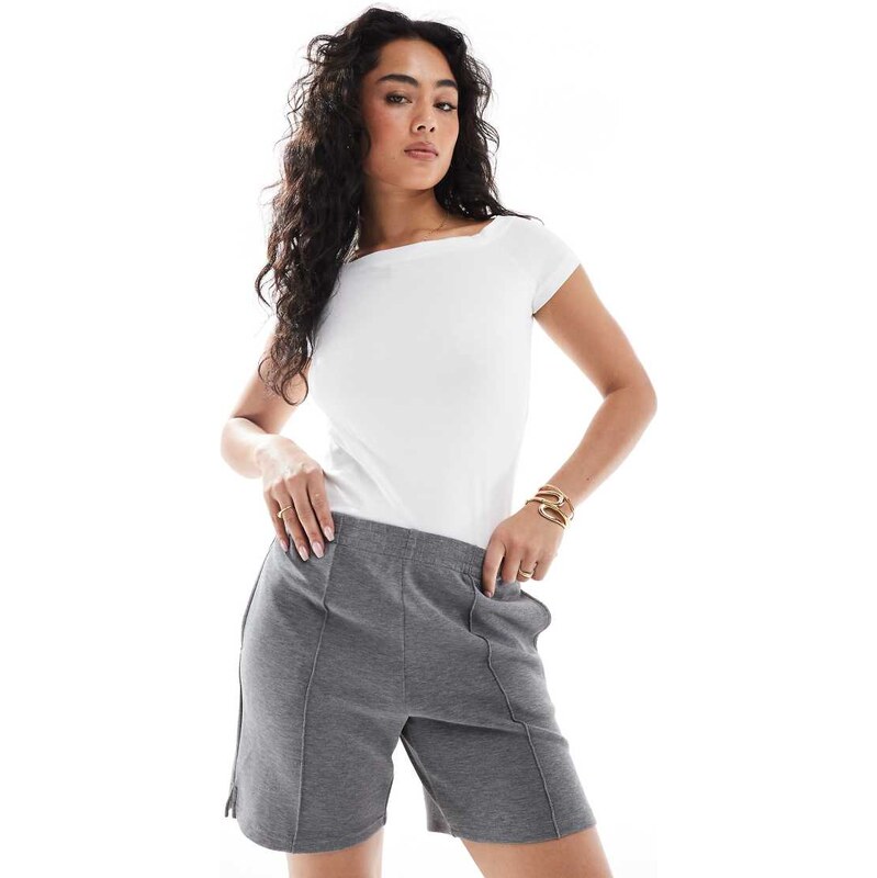 Stradivarius soft touch bermuda shorts in dark grey