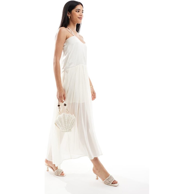 Object tulle maxi slip dress in off white 105814148