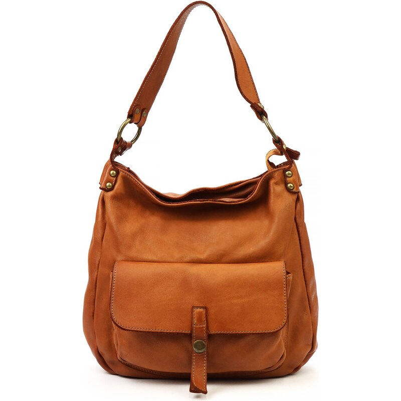 Kožená kabelka přes rameno VS 035 camel 105813959