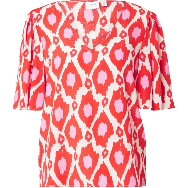 VILA Halenka VIKikki růžová / krvavě červená / offwhite