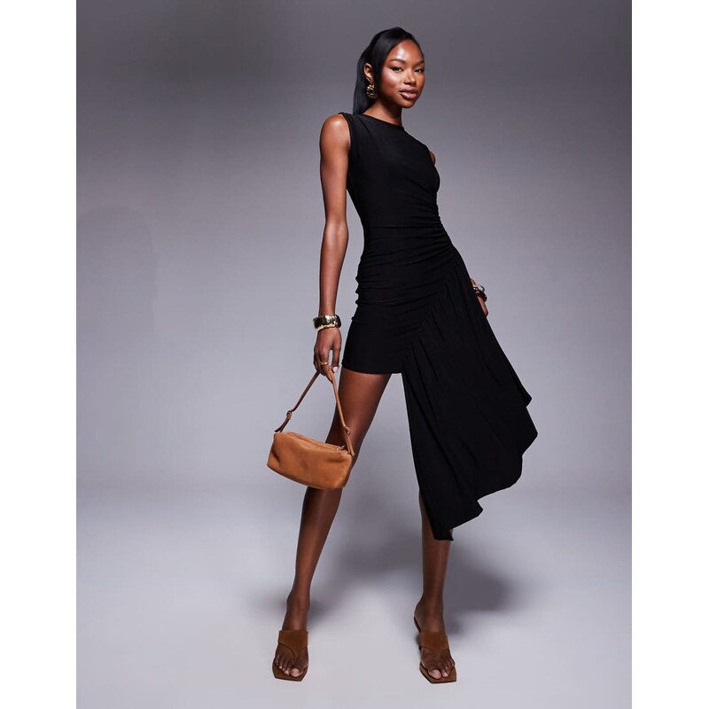 Kaiia exclusive double layered slinky sleeveless asymmetric waist 106230383