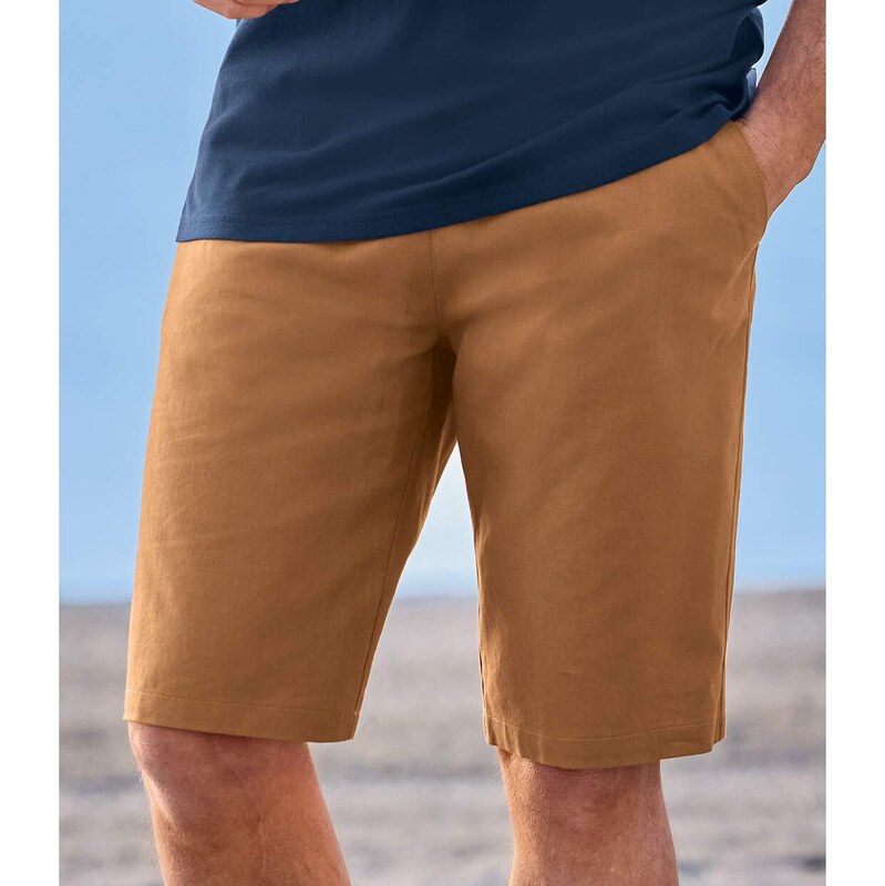 Letní bermudy ze směsového materiálu len a bavlna Atlas For Men