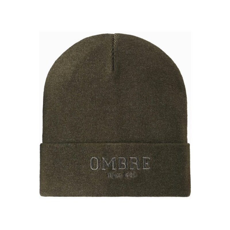 Ombre Clothing Pánská čepice v olivové barvě V5 acwh-0120