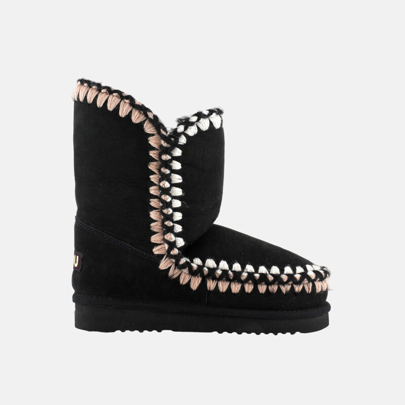 Dámské černé válenky Mou Eskimo with 3d overstitching 105826550