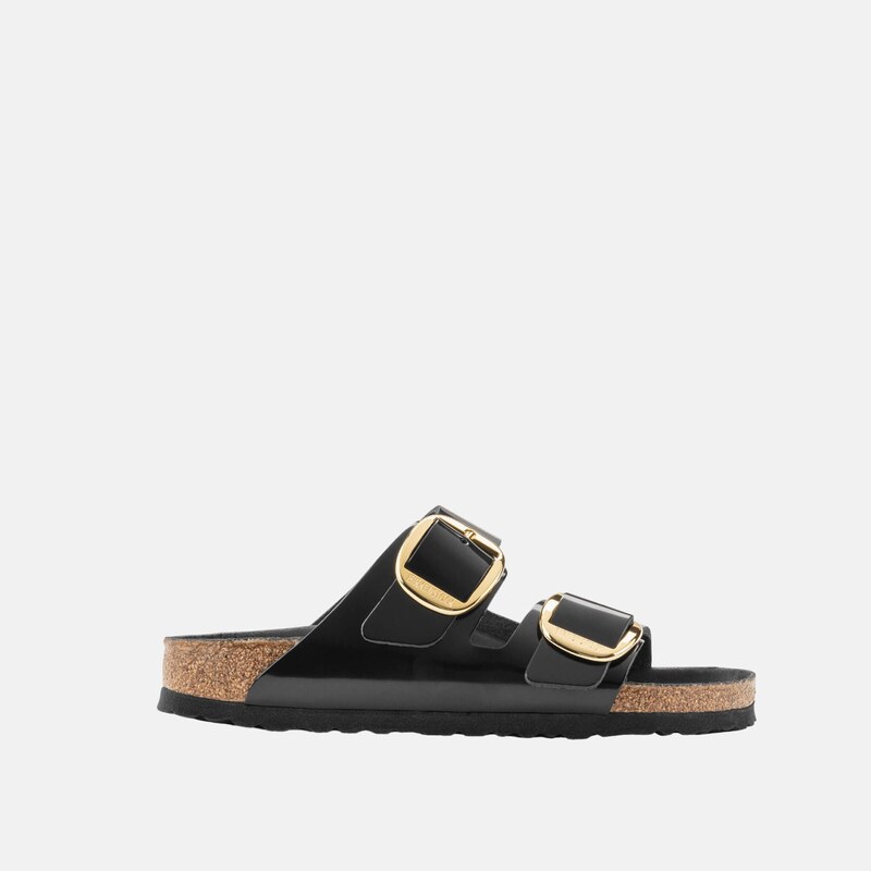 Černé Regular Pantofle Birkenstock Arizona Big Buckle High Shine
