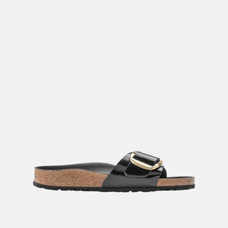Černé Regular Pantofle Birkenstock Madrid Big Buckle High Shine