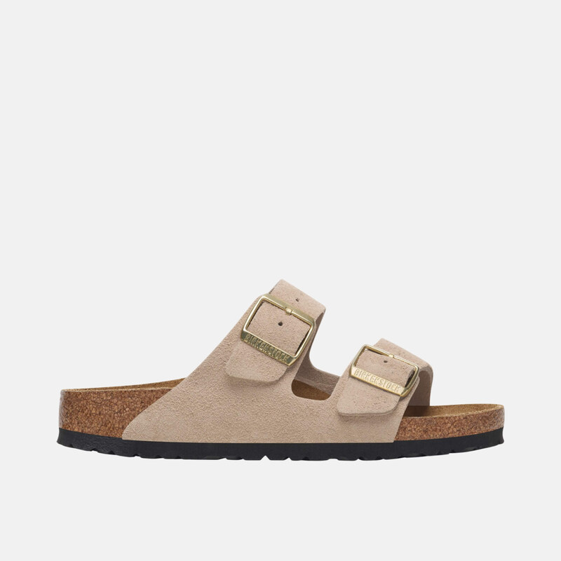 Birkenstock Béžové Regular Pantofle Arizona Suede Leather