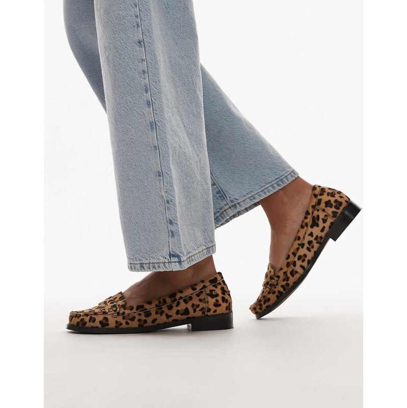 Bronx New-Rana penny loafers in leopard leather-Multi 106131322