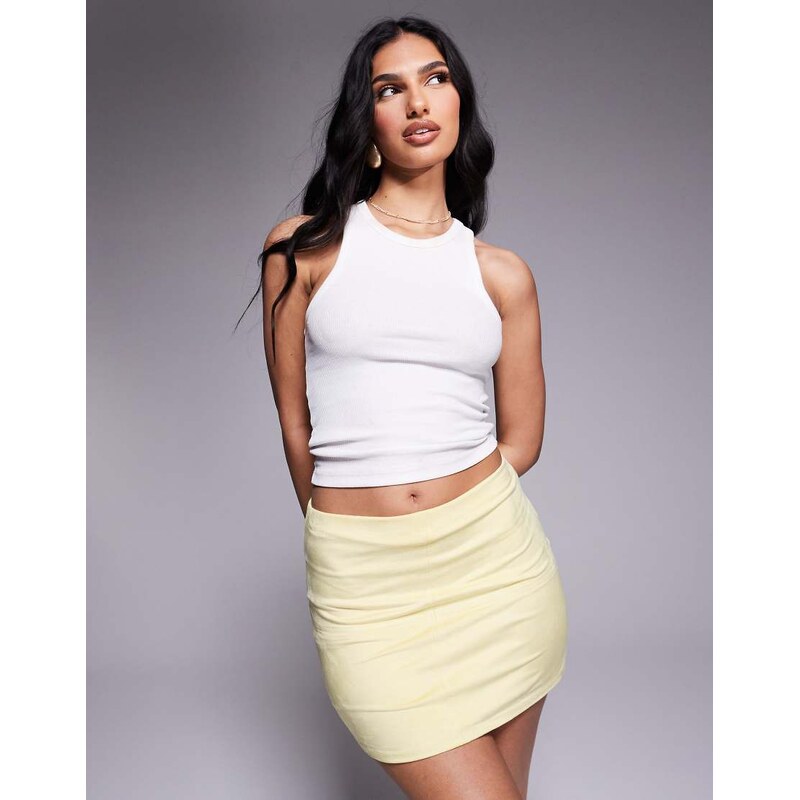 ASOS DESIGN co-ord faux suede mini skirt in butter yellow - YELLOW 106102099