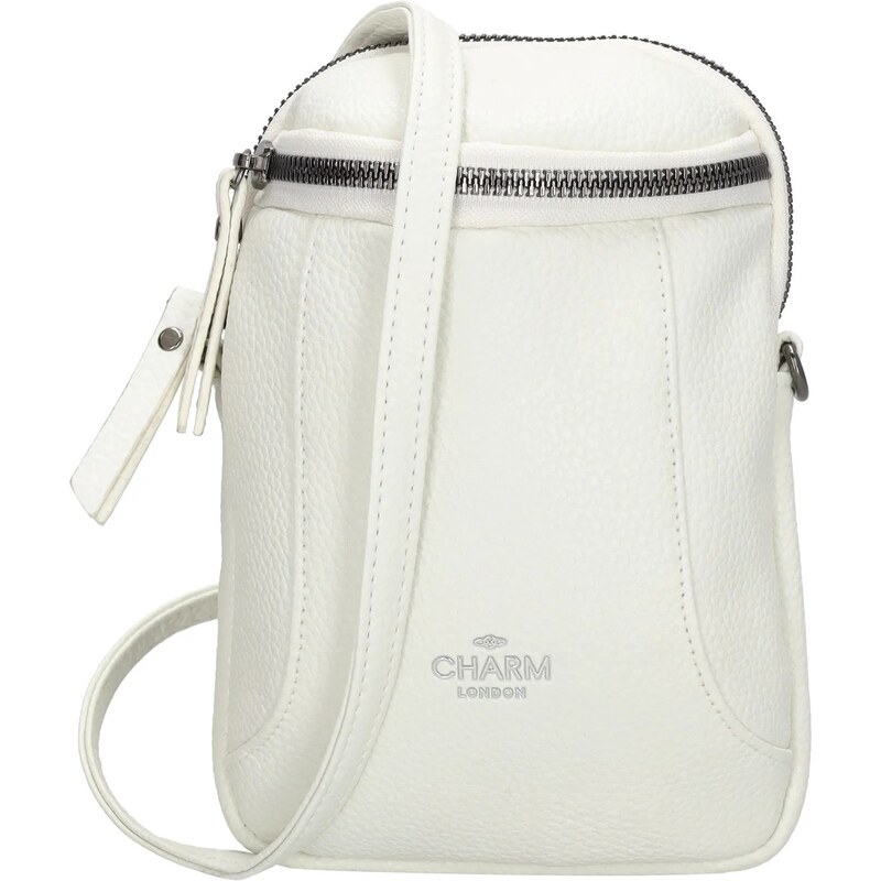 Charm London Bílá elegantní kožená kabelka na mobil „Belleza“ 105829843