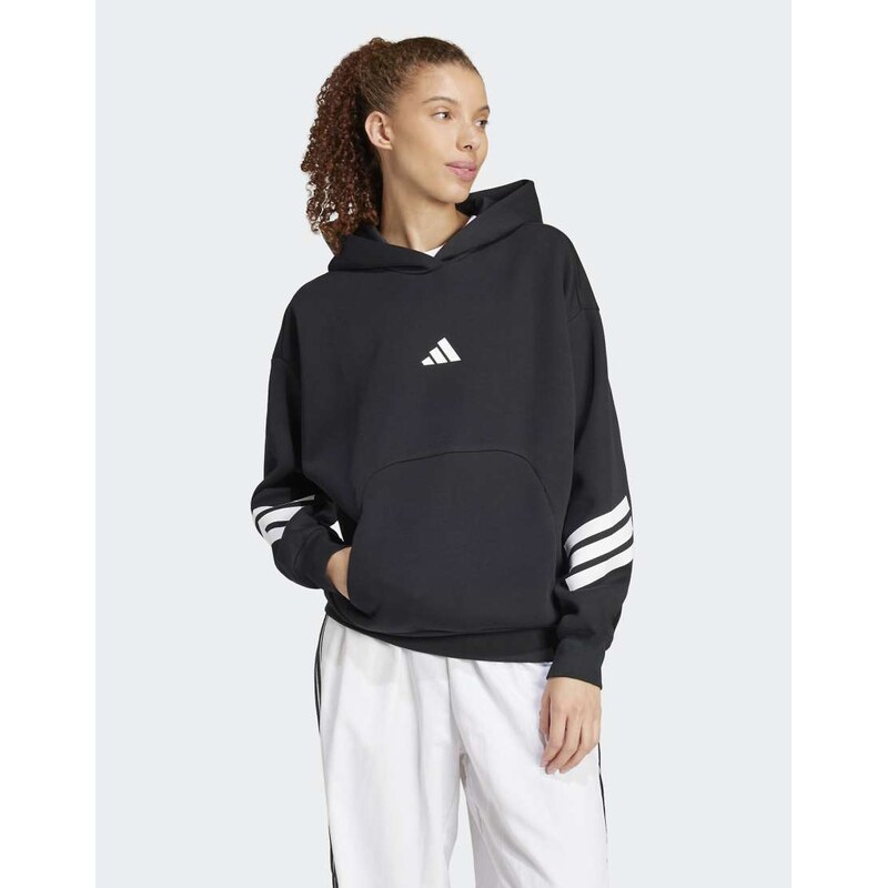 adidas performance Future icons 3-stripes hoodie in black 115498659