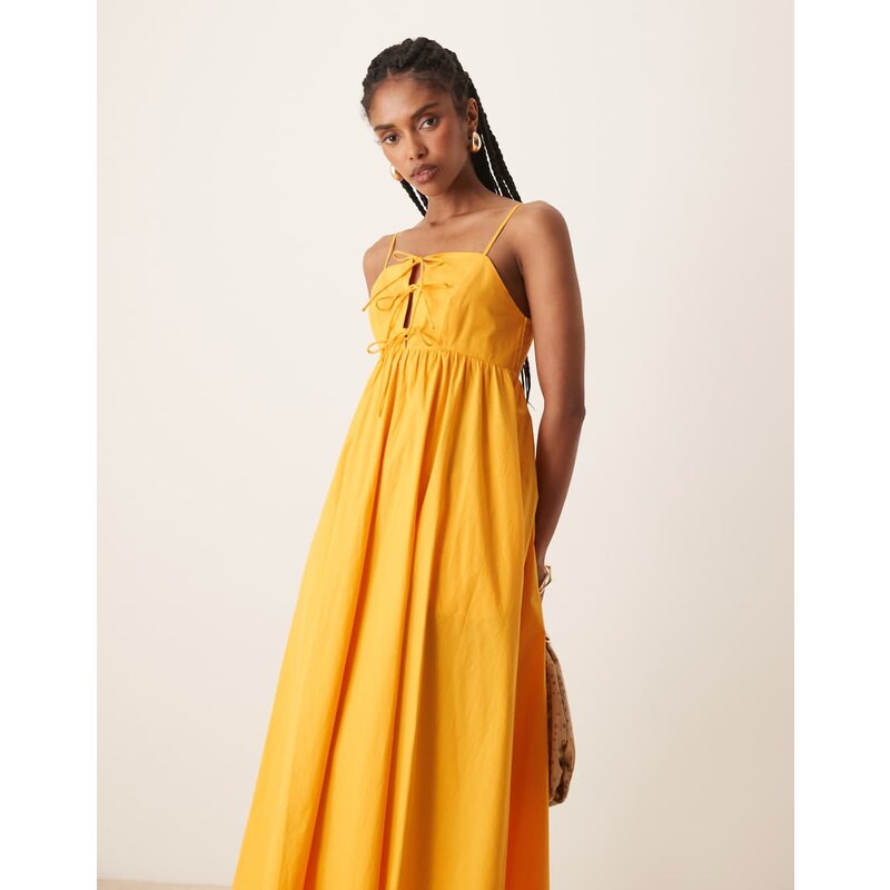 Nobodys Child strappy trapeze midi dress in orange 115557171