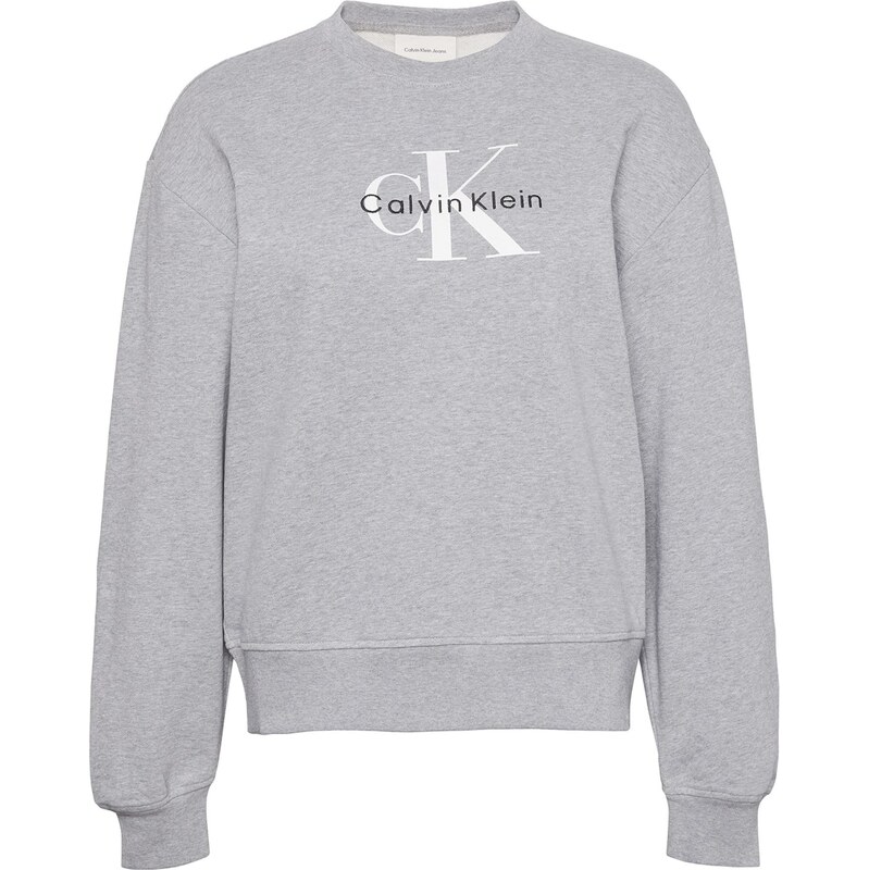 Calvin Klein Jeans Mikina šedý melír / černá / bílá