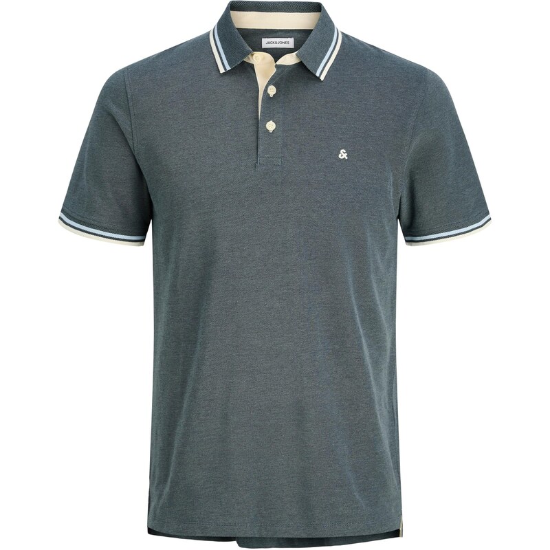 JACK & JONES Tričko JJEPaulos tmavě šedá / bílá