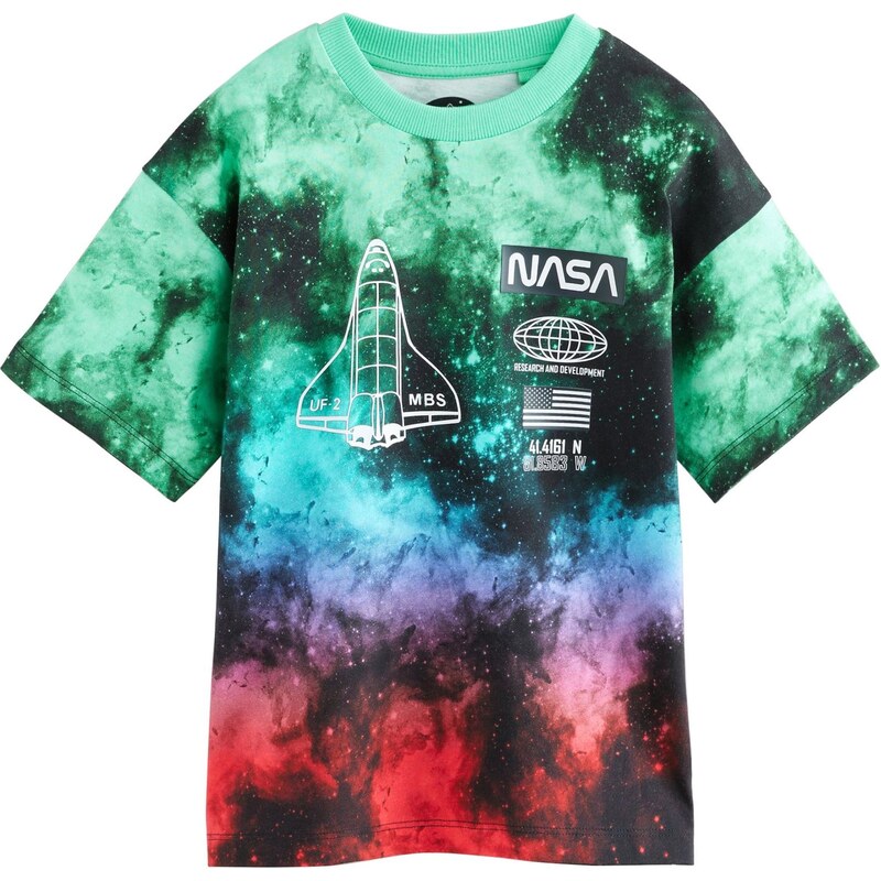 Next Tričko NASA světlemodrá / mátová / černá / bílá