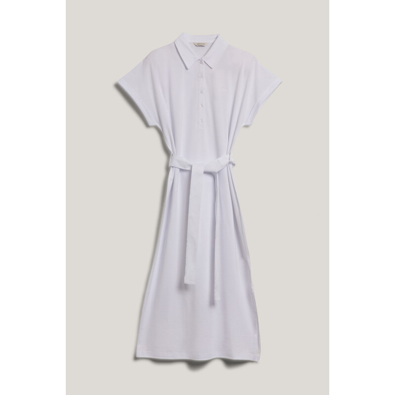 ŠATY GANT SS PIQUE POLO DRESS WHITE 105832773