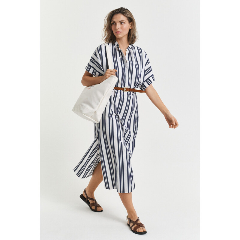 ŠATY GANT OS STRIPED CAFTAN DRESS CLASSIC BLUE