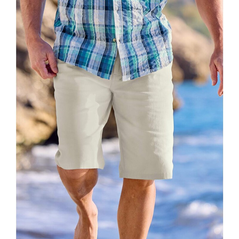 Pohodlné chino bermudy ze strečové bavlny Atlas For Men Béžová