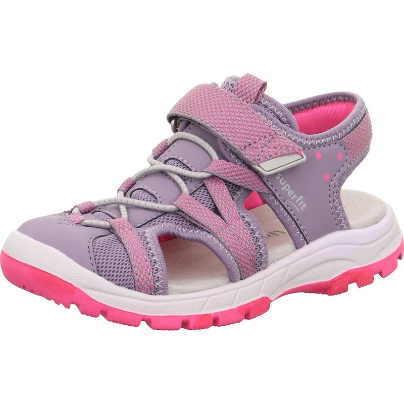 SUPERFIT Otevřená obuv TORNADO šedá / šeříková / pink