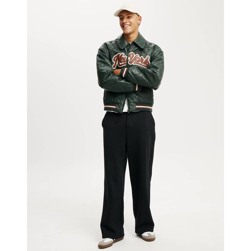Cotton On super baggy track pant in black