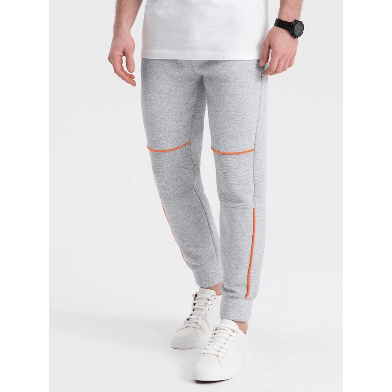 Ombre Clothing Pohodlné tepláky s prošíváním v šedé barvě om
