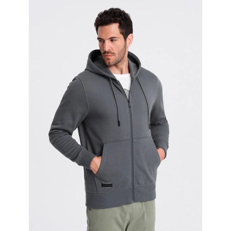 Ombre Clothing Bavlněná pánská mikina - graphite v11 om-ssbz