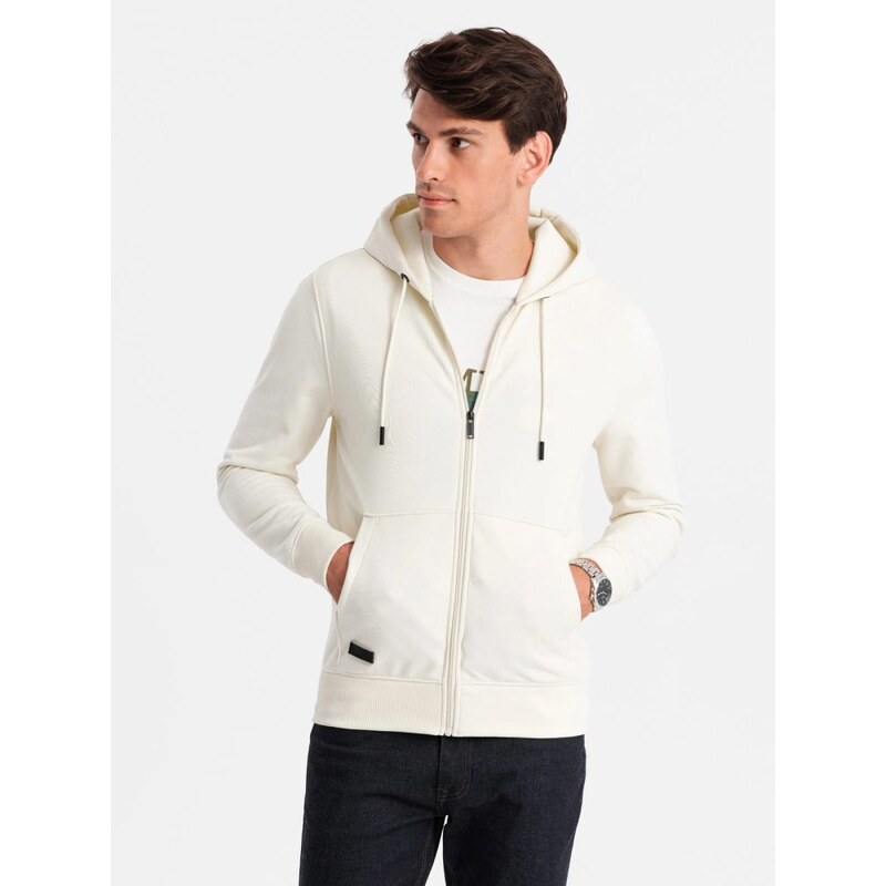 Ombre Clothing Bavlněná pánská mikina cream v5 om-ssbz-0160