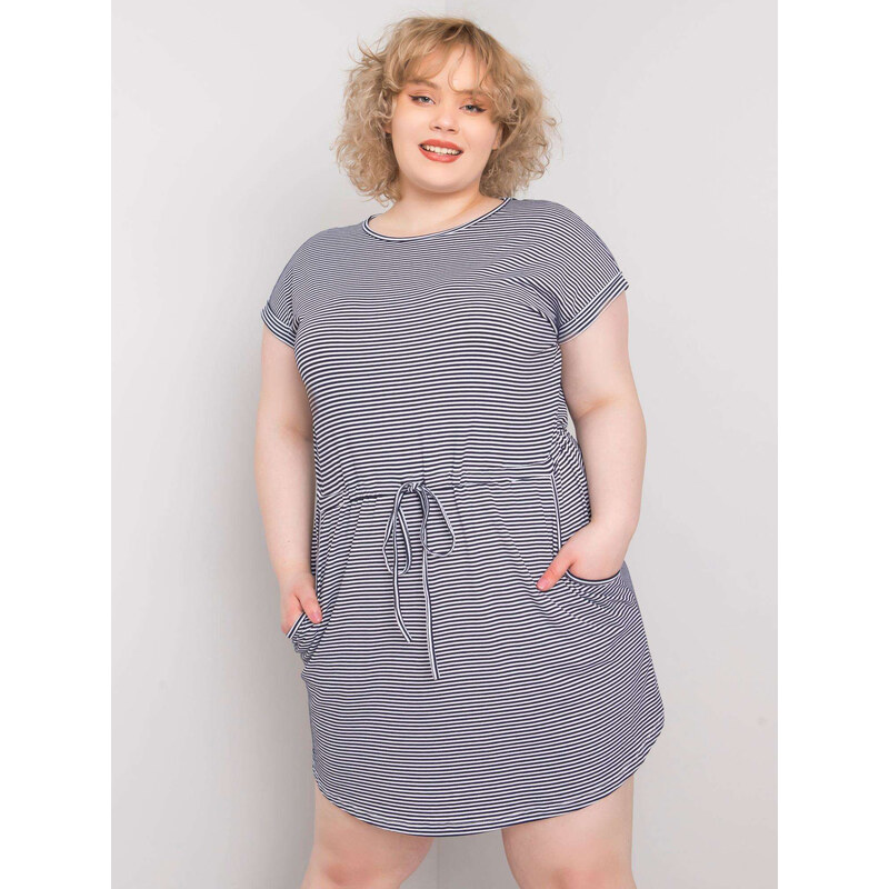 BASIC Modro-bílé pruhované šaty Sariyah RV-SK-6632.25-navy-white