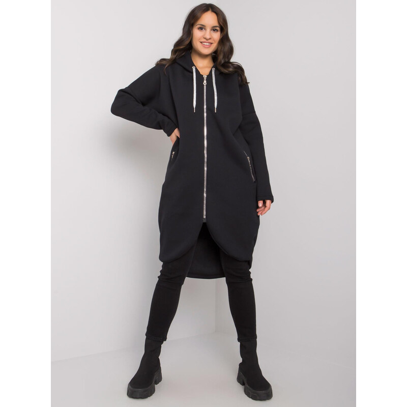 RELEVANCE Černá dámská dlouhá mikina na zip RV-BL-5775.17X-black
