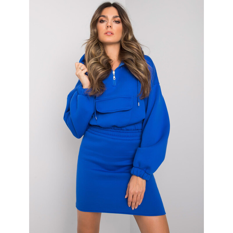 BASIC Modrý dámský komplet sukně a mikiny -blue Modrá 76209495