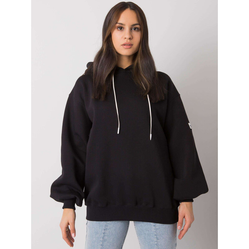 RELEVANCE Černá dámská oversize mikina s kapucí -black