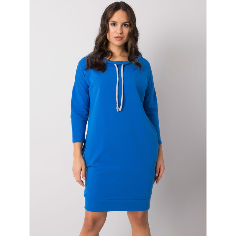 RELEVANCE Modré dámské mikinové šaty s kapsami -blue Modrá 66267019