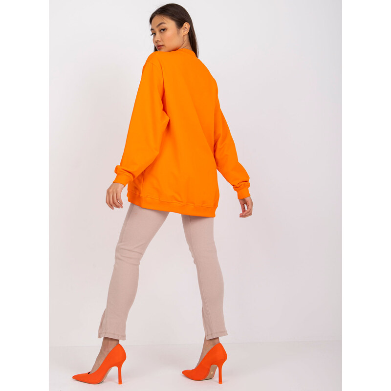 BASIC FEEL GOOD Oranžová mikina Twist se stojáčkem -RV-BL-5185