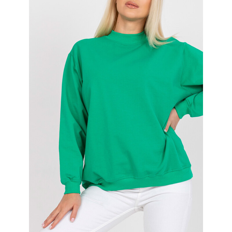 BASIC FEEL GOOD Zelená mikina Twist se stojáčkem --green 68982056